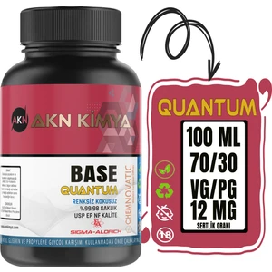 Akn Kimya Quantum Sigma Chemnovatic 12 Mg Gliserin Propilen Glikol Base Nbase Vg Pg 70-30 100 ml 250 ml 500 ml 1000 ml