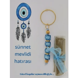 Özel Tasarım Nazar Boncuğu Görsel Hazır Paketlenmiş k Dağıtmalık Sünnet Kınası ve Anahtarlık