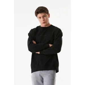 Yazı Baskılı Bisiklet Yaka Sweatshirt