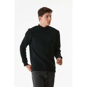 Yazı Nakışlı Dik Yaka Sweatshirt