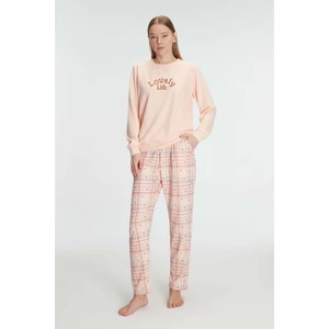 Motto10 Butik  Pamuklu Kışlık Uzun Kol Kadın Pijama Takım
