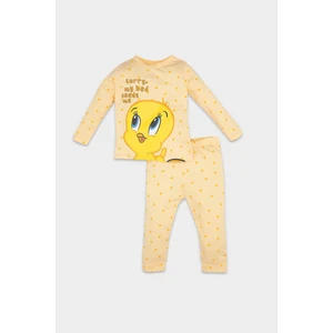 Kız Bebek Pijama Takımı Looney Tunes Penye Uzun Kollu Üst Lastikli Alt D8287A5NS