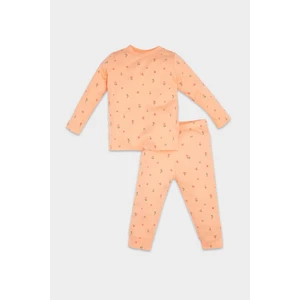Kız Bebek Pijama Takımı Bisiklet Yaka Çiçekli Uzun Kollu Üst Uzun Alt D8291A5NS