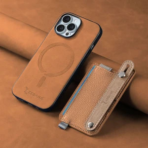 Apple iPhone 13 Pro Max Uyumlu Kılıf Zebana 2in1 Best Deri Kılıf Kahverengi