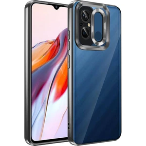 Heptek İletişim Xiaomi  Redmi 12C Kılıf Kamera Lens Korumalı Logo Gösteren Parlak Kenarlı Kapak (Omega)