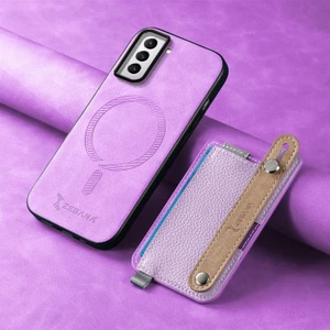 Samsung Galaxy S23 Fe Uyumlu Kılıf Zebana 2in1 Best Deri Kılıf Mor