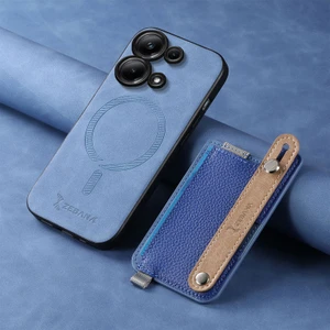 Xiaomi Poco X6 Uyumlu Kılıf Zebana 2in1 Best Deri Kılıf Mavi
