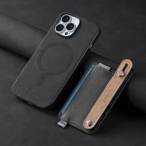 Apple iPhone 14 Pro Uyumlu Kılıf Zebana 2in1 Best Deri Kılıf Siyah