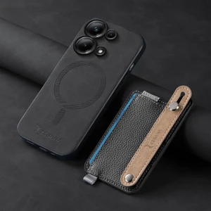 Xiaomi Poco X6 Uyumlu Kılıf Zebana 2in1 Best Deri Kılıf Siyah