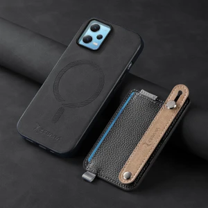 Xiaomi Redmi Note 12 Pro 5g Uyumlu Kılıf Zebana 2in1 Best Deri Kılıf Siyah