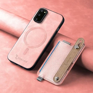 Samsung Galaxy S20 Fe Uyumlu Kılıf Zebana 2in1 Best Deri Kılıf Pembe