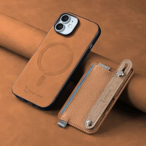 Apple iPhone 11 Uyumlu Kılıf Zebana 2in1 Best Deri Kılıf Kahverengi