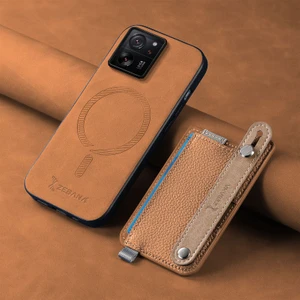 Xiaomi Mi 13T Uyumlu Kılıf Zebana 2in1 Best Deri Kılıf Kahverengi