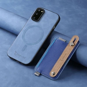 Samsung Galaxy S20 Fe Uyumlu Kılıf Zebana 2in1 Best Deri Kılıf Mavi