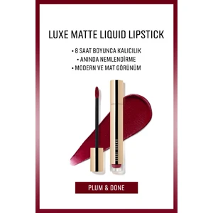 Bobbi Brown Luxe Matte Liquid Lipstick - 8 Saate Kadar Kalıcı Likit Mat Ruj - Plum & Done - 6ml