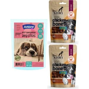 Sığır Etli Sebzeli 16LI Köpek Ödül Çubuğu Beef-Meat Dog Sticks, 2 x Dog-Chicken-Bones Ns