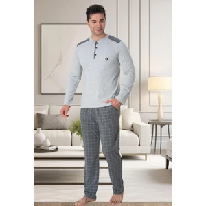 Mecit Pijama Mecit 2902 Gri Büyük Beden Erkek Pijama Takımı