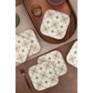 Kütahya Porselen Bone Minas 6 Parça 20 cm Düz Tabak Goblen