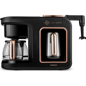 Hatır Plus Barista Steel 6 In 1 Çelik Cezveli Konuşan Közde Türk Kahve Makinesi Black Copper