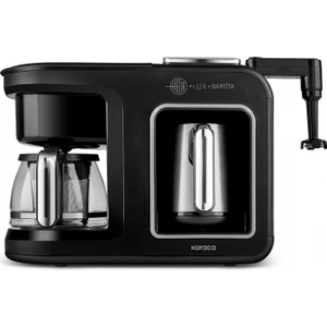 Hatır Plus Barista Steel 6 In 1 Konuşan Közde Türk Kahve Makinesi Black Chrome