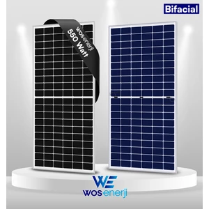 Wos Enerji  Bifacial Güneş Paneli Half Cut 550W Watt Perc 144 Hücreli Solar Panel (Çift Yönlü )