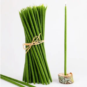 Frig Lavanta Tasarım Hediyelik Dilek Tören Ritüel Balmumu Mum 40 Adet Slim Ince 20 cm Boy 4-5 mm Çap