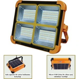 400W Portatif Taşınabilir Şarjlı Solar LED Projektör Dimlenebilir Işık YL71-0409-S