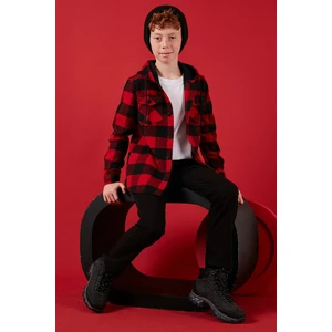 Kapüşonlu Çift Cepli Ekoseli Oduncu Gömlek Erkek Çocuk Gömlek Cf25w81787