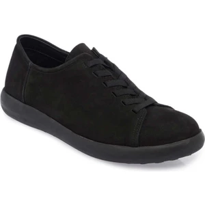 Siyah Hakiki Nubuk Deri Erkek Sneaker - E24I1AY56824-A64