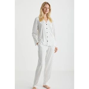 Polka Düğmeli Pijama Takımı