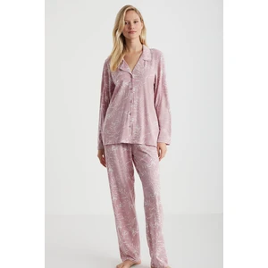 Leaf Düğmeli Pijama Takımı