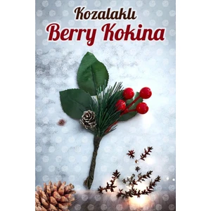 Tuğset Etiket 13CM Yılbaşı Süsleri Kokina Dalı  Berry Stick Kokinalı Kozalaklı Yapay  Çam Ağacı Yeni Yıl ÇIÇEĞI-T1099