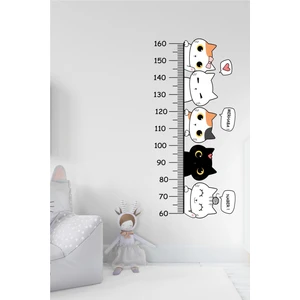 Ayza Tasarım Cetvelden Bakan Sevimli Kedi Temalı Boy Ölçer Boy Ölçme Cetveli Çocuk Odası Duvar Sticker