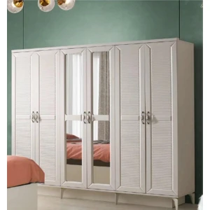 Avm 24 Atina Gardırop-Mdf-Aytaşı-230x58x210cm-6 Kapak-Aynalı Kapak-Ücretsiz Nakliye Ve Montaj