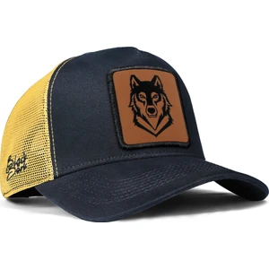 V1 Trucker Kurt - 3 Kod Logolu Unisex Lacivert-Sarı Şapka