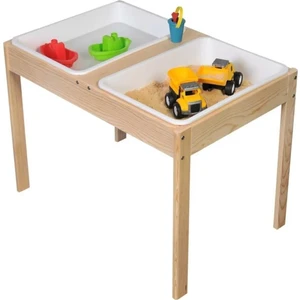 Galery Wood Montessori Doğal Ahşap Duyu Aktivite Kum ve Su Masası-Duyusal Oyun ve Gelişim Iç Mekan Aktivite Masa