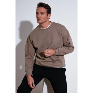 Regular Fit Bisiklet Yaka Pamuklu Içi Tüylü Yumuşak Şardonlu Sweat Erkek Sweat 5905255