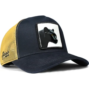 V1 Trucker Panter - 4bs Kod Logolu Unisex Lacivert-Sarı Şapka