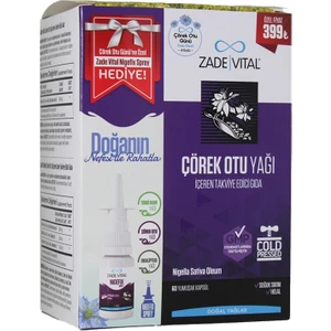 Zade Vital Çörek Otu Yağı 60 Kapsül + Nigefix Sprey 10 ml Hediye