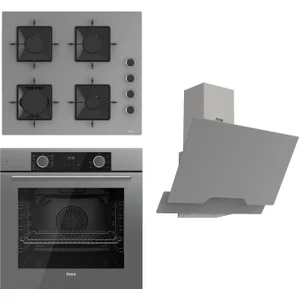 Fryart Ss Serisi Gri Set (SS208 + XE63CPR +D065 ) - Kare Emaye Izgara