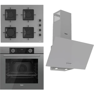 Fryart Ss Serisi Gri Set (SS208 + XE63CPR +D088 ) - Kare Emaye Izgara