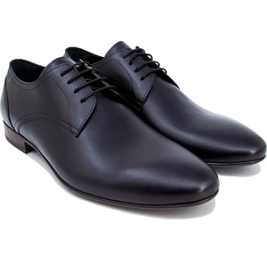 Trust Shoes Siyah Spazulato Deri Klasik Ayakkabı