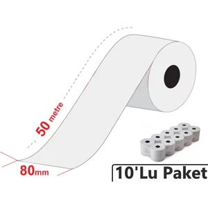 80X50 Metre Termal Yazarkasa ve Adisyon Rulosu 10'lu Paket