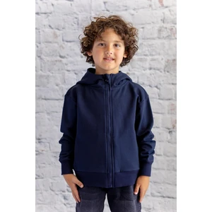 Unisex Çocuk Basic Kapüşonlu Ceket - Lacivert
