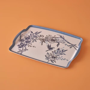 Bella Maison Bleu Blanc Melamin Tepsi Mavi (42X31 Cm)