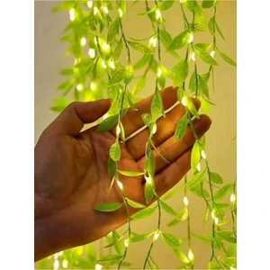 Dekoratif Yapay Söğüt Sarmaşık 3 Metre LED Ile Sarkan Ağlayan Söğüt 1 Dal Yeşil Yapraklı Bitki 80 cm