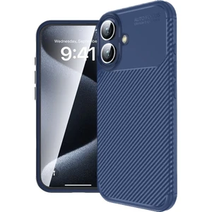 iPhone 16 Plus Kılıf Karbon Fiber Desenli Silikon Kılıf