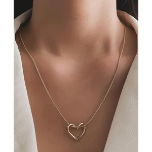 Lotus Takı Aksesuar Çelik Kalp Uçlu Ince Italyan Zincir Kolye 1.kalite