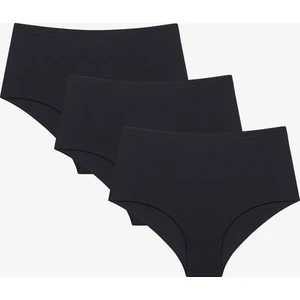 Siyah 3lü Yüksek Bel Çok Renkli Slip Külot