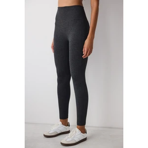 Seamless Dikişsiz Kadın Tayt Koyu Gri Orta Kalınlıkta Modern Tasarım